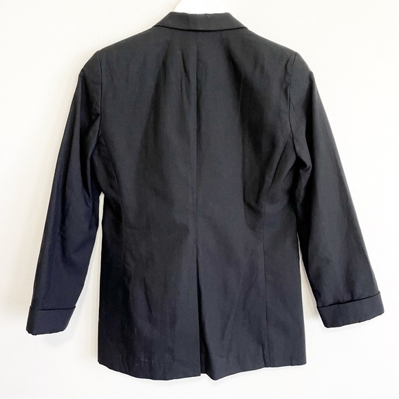 BOGO! J. Crew Unstructured Blazer Black Cotton Linen Size 0 - Picture 6 of 9